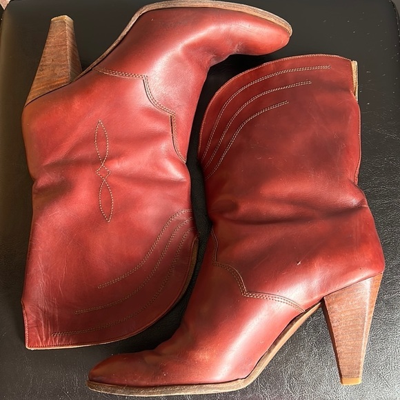 Vintage Leather Mid Height Ankle Boots - Picture 3 of 14